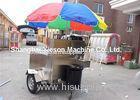 Fast Food Trailer Stainless Steel Hot Dog Cart Glass window with cabinets