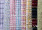 100% Cotton Yarn Dyed Latccice Plaid Seersucker Fabric For Garment