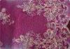 Purple Home Textile Embroidered Fabrics High End Apparel Fabric