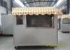 Street Stainless Steel Coffee Cart With Yellow White Strip Awning