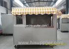 Street Stainless Steel Coffee Cart With Yellow White Strip Awning