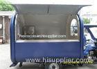 Dark Blue Strong Steel Motorcycle Food Cart Catering Vans For Events