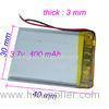 High Capacity 3.7v 400mah Lithium Polymer Battery 303040 for GPS Bluetooth