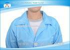 Polyester / TC / Cotton Antistatic Laboratory Coat ES Smock Safety Garments Blue Color