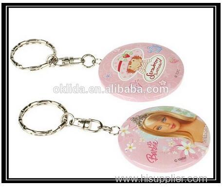 Advertising Gifts Button Mirror Tin Button Badge Keyring Customized Logo