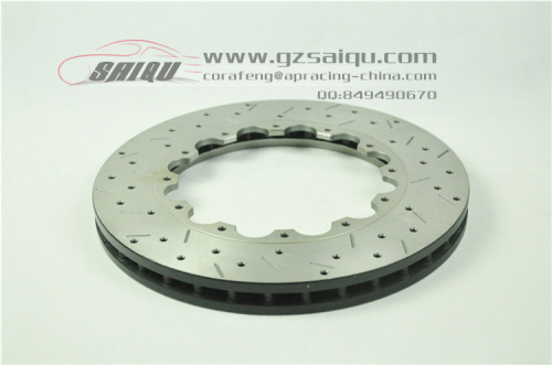 DICKASS Automobile Brake Disc 355*32mm Drilled and Partial Grooved Surface Pattern