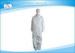 White Waterproof Non Woven Disposable Coveralls With Elastic Cuffs + Front Zipper