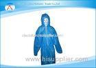 Abrasion Resistant Protective Safety Blue Disposable Coveralls With Hood