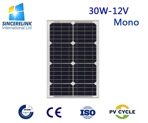 30W 12V Monocrystalline Solar Panel