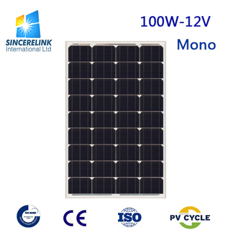 100W 12V Monocrystalline Solar Panel