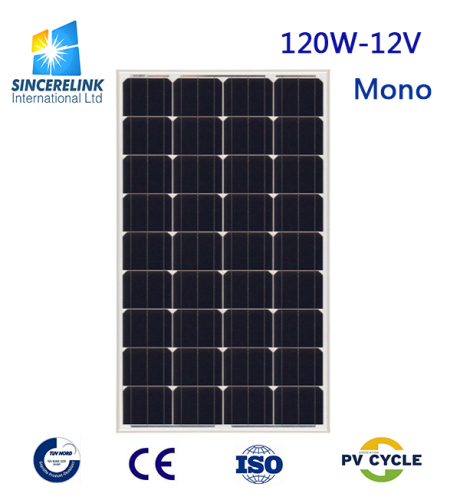 120W 12V Monocrystalline Solar Panel
