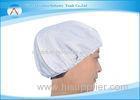 0.25 / 0.5CM Stripe / Grid White Sterile Worker Cap Washable for Chemical Industry