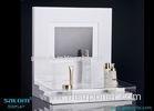 Beauty Center White Acrylic Cosmetic Makeup Organizer With Lcd Display