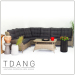 Hanna 5 Pieces Seating Group with Black Cushions