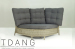 Hanna 5 Pieces Seating Group with Black Cushions