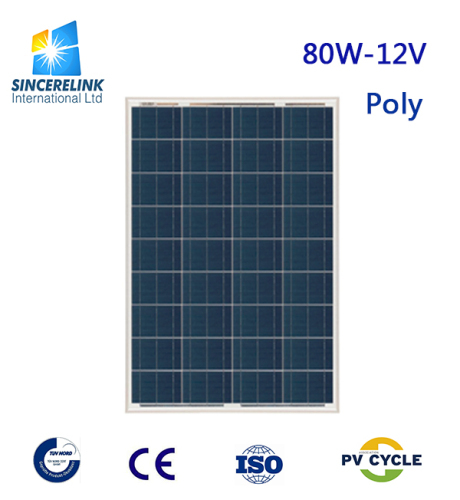 80W 12V Polycrystalline Solar Panel