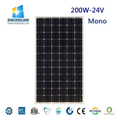 200W 24V Monocrystalline Solar Panel