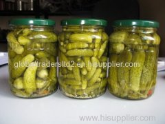 Canned Pickled Cucumber In Glass Jar