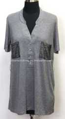 LDS SUMMER V- NECK KNITTED SHIRT