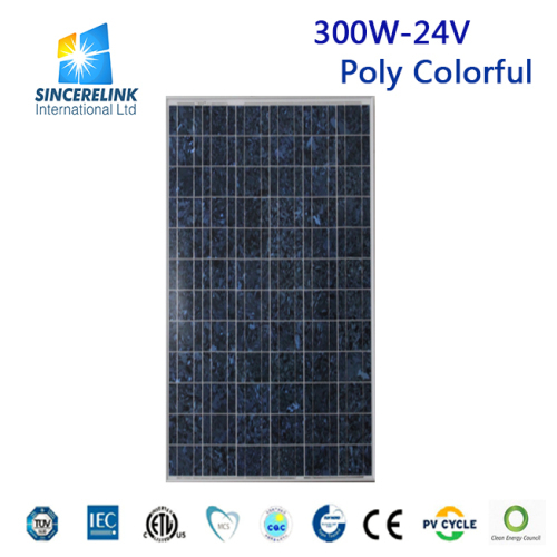 300W 24V Polycrystalline Colorful Solar Panel