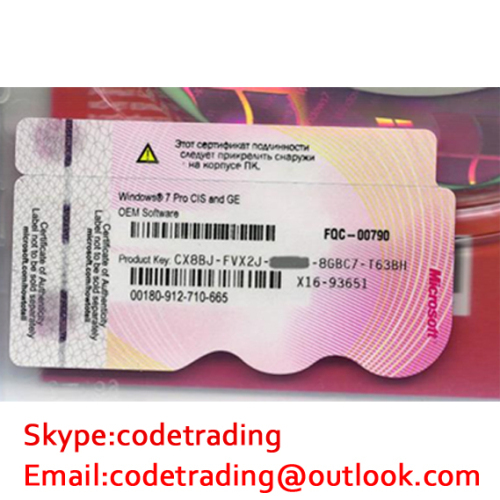 Red version new brand windows 7 pro CIS and GE OEM key label coa Product Key Sticker 100%2PC online activation