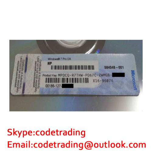 wholesale (100% genuine OEM key) windows 7 pro COA sticker label software key at Cheap Discounted Price