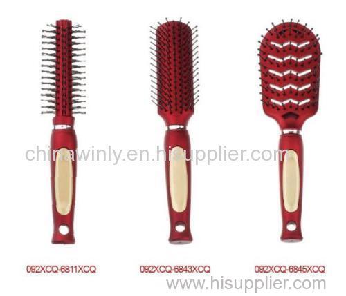 Red rubber Mini Professional Hairbrush