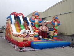 Indian Style Inflatable Amusement Park Obstacle Course