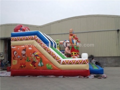 Indian Style Inflatable Amusement Park Obstacle Course