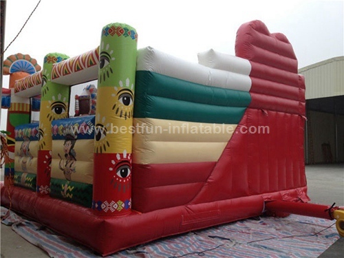 Indian Style Inflatable Amusement Park Obstacle Course