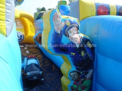Inflatable car obstacle course for amusement