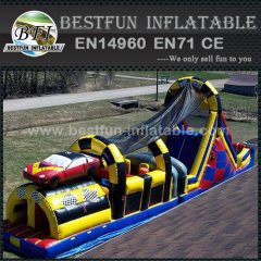 Race car inflatable obstacle game