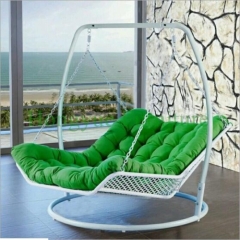 PE rattan material big hammock with cushions