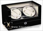 Black Dual Watch Winder Box / Case For Automatic Watches With Mabuchi