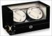Black Dual Watch Winder Box / Case For Automatic Watches With Mabuchi