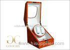 Orange Watch Winding Case / Lacquered Single Watch Winder Box With Window