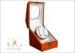 Orange Watch Winding Case / Lacquered Single Watch Winder Box With Window