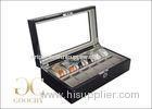 Finely Crafted Wooden Watch Display Case Burlwood Oak Finish 12 Padded Cushions