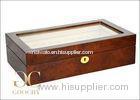 Walnut Wood Glass Display Case / 12 Watch Display Case For Daniel Wellington