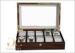 10 Slot Glossy Wooden Watch Display Case With Velvet Pillows