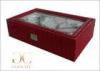 12 Red Crocodile Leather Watch Storage Case For Women And Men Watches