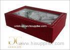 12 Red Crocodile Leather Watch Storage Case For Women And Men Watches