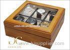 6 Watch Display Case / Solid Wooden Watch Display Case With Hinged