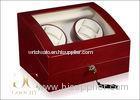 Ruby Wood Battery Powered Watch Winder Cherry Red For Gifts Box