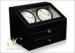 PU Leather Battery Powered Watch Winder With Tempering Glass