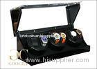 Leather Automatic Triple Watch Winder Box With Acrylic Lid Suede Interior