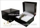 Water Cube Plastic Watch Box / Wrist Watch Gift Box Black Outside