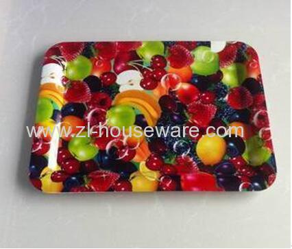 Festival holiday Porcelain fruit plate print canndy snack fruit dish plastic nuts tray rectangle shape