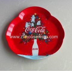 Christmas holiday Porcelain fruit plate print candy snack fruit dish plastic nuts tray small size Tree shape