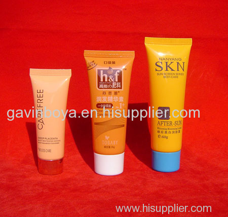 facial foam cosmetic tube packaging container with metalized top cap